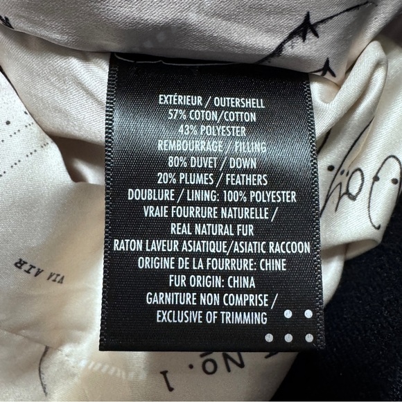 Soia & Kyo Yohann Down Insulated Bomber Black Real Fur Size Large - Picture 15 of 16